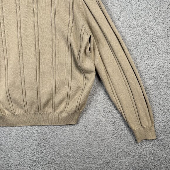 Arnold Palmer Sweater Mens Size XL Camel Brown Cardigan VTG Loose Fit Old Money - Picture 6 of 14